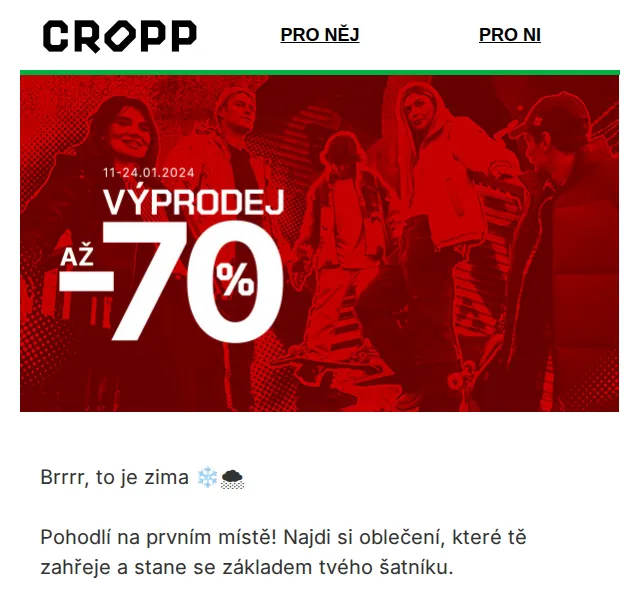 Cropp: Výprodej až -70 % – červen 2026 | Nuslet.cz