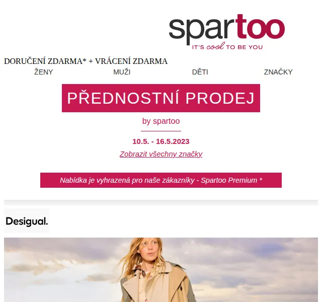 Spartoo.cz: Slevy až -50 % na Desigual, GBB a Vila – červen 2026 | Nuslet.cz