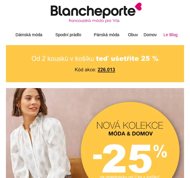 Blancheporte: 25% sleva na módu – duben 2026 | Nuslet.cz