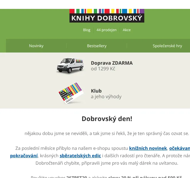 KnihyDobrovsky.cz: Sleva 20 % – červenec 2026 | Nuslet.cz