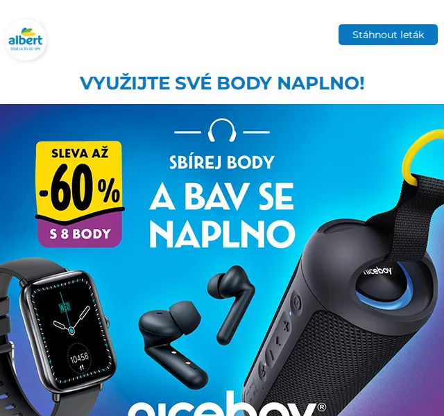 Albert sleva až 60 % na NICEBOY audio – červen 2026 | Nuslet.cz