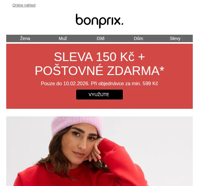 Bonprix: Sleva 150 Kč + Poštovné zdarma – Duben 2026 | Nuslet.cz