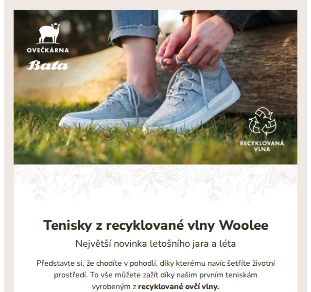 Ovečkárna: Tenisky Woolee z recyklované vlny 2 599 Kč – červen 2026 | Nuslet.cz