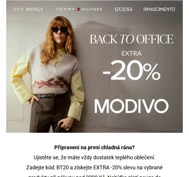 Modivo: Podzimní modely -20 % – červen 2026 | Nuslet.cz