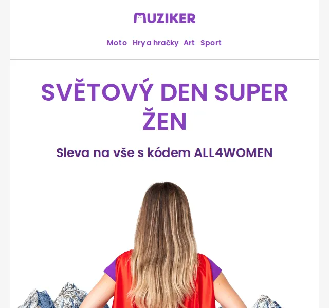 Muziker: Dárky na MDŽ – sleva s kódem ALL4WOMEN – červen 2026 | Nuslet.cz