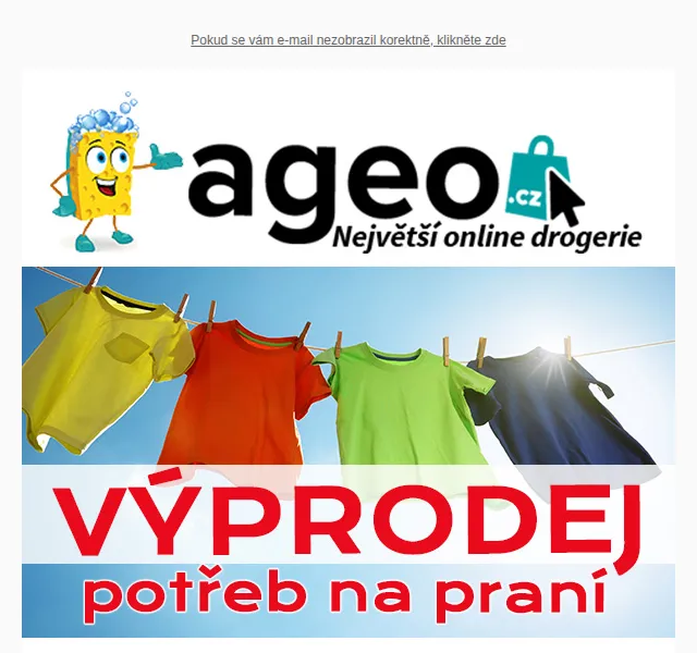 Ageo.cz: Výprodej potřeb na praní od 18 Kč – červen 2026 | Nuslet.cz