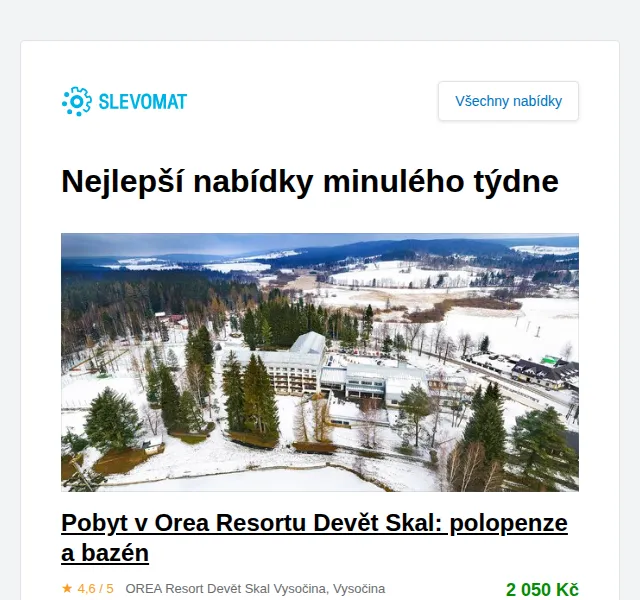 Slevomat: Dovolená v Orea Resortu Devět Skal s polopenzí – červen 2026 | Nuslet.cz
