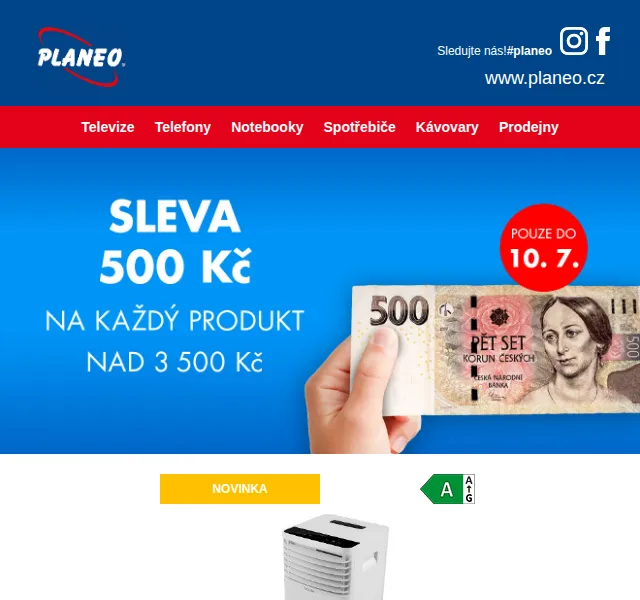 Planeo: Sleva 500 Kč na elektro a klimatizace – červen 2026 | Nuslet.cz
