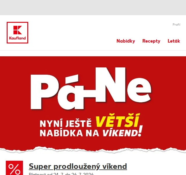 Kaufland: Sleva až 53 % – potraviny, maso – červenec 2026