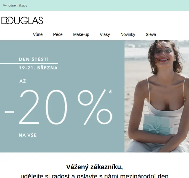 Douglas CZ: Sleva až 20 % na vše – červen 2026 | Nuslet.cz