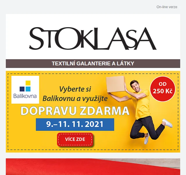 Stoklasa: Vánoční látky a doprava zdarma do Balíkovny – červen 2026 | Nuslet.cz