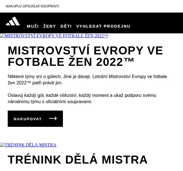 Adidas: oficiální soupravy EURO žen 2022 – červen 2026 | Nuslet.cz