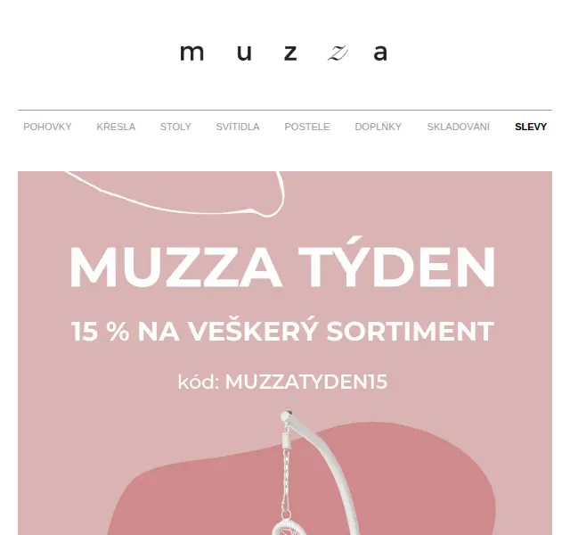 MUZZA: 15% sleva na veškerý sortiment – červen 2026 | Nuslet.cz