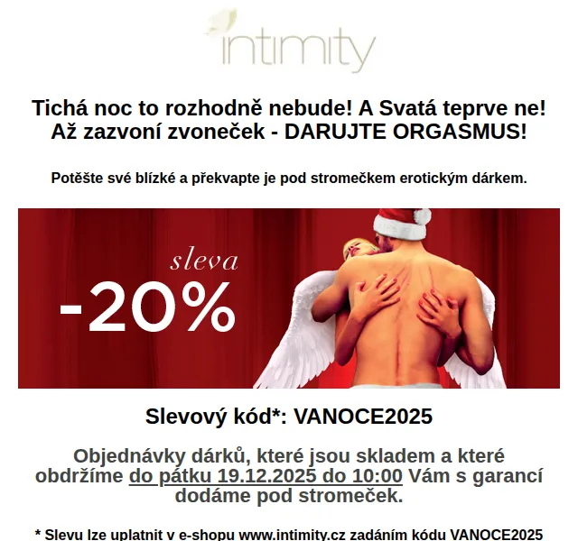 Intimity.cz: Sleva na erotické dárky – Vánoce 2025 | Nuslet.cz