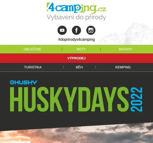 4camping.cz: Husky days 20–50 % sleva – červen 2026 | Nuslet.cz