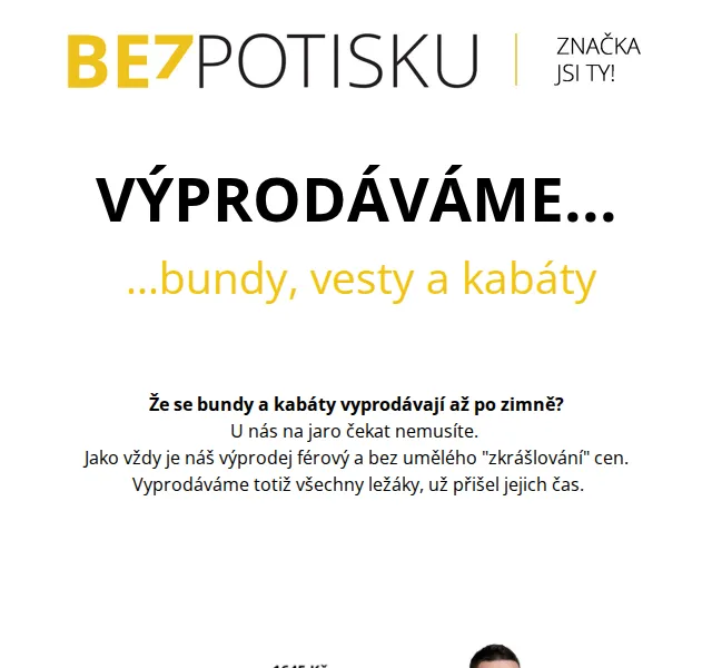 BezPotisku: Férový výprodej bund, vest a kabátů – červenec 2026 | Nuslet.cz