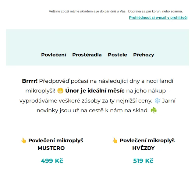 Výprodej povlečení: Mikroplyš od 499 Kč – červen 2026 | Nuslet.cz