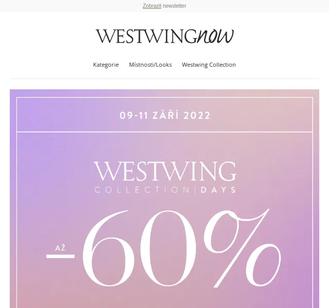 WestwingNow: slevy až -60 % na bestsellery – červen 2026 | Nuslet.cz