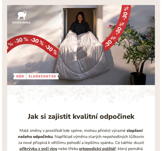 Ovečkárna: Sleva 30 % na lůžkoviny – červen 2026 | Nuslet.cz