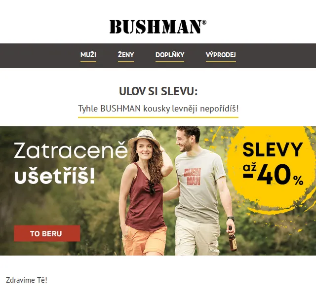 BUSHMAN: Letní výprodej – mikina Coyote od 799 Kč – červen 2026 | Nuslet.cz