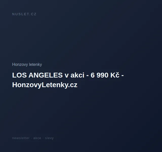 Honzovy letenky: Los Angeles v akci – 6 990 Kč – červen 2026 | Nuslet.cz