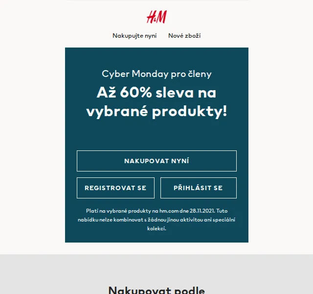 H&M Fashion: Cyber Monday až 60% sleva – listopad 2021 | Nuslet.cz