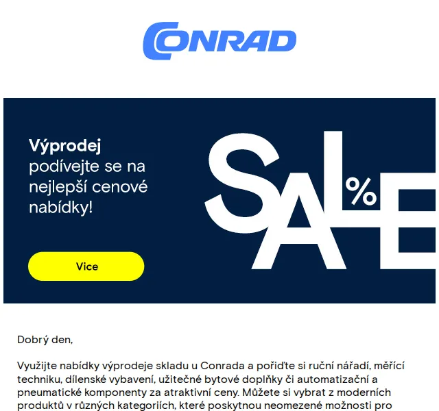Conrad Electronic: Výprodej skladu – červen 2026 | Nuslet.cz