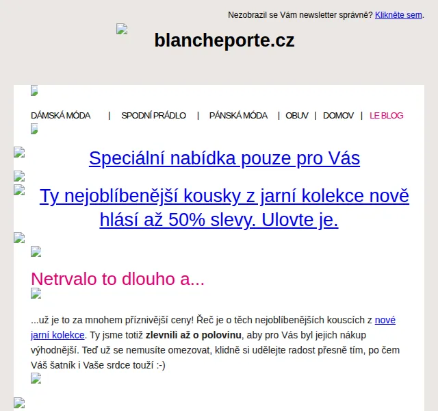 Blancheporte: Jarní móda až 50 % – červen 2026 | Nuslet.cz