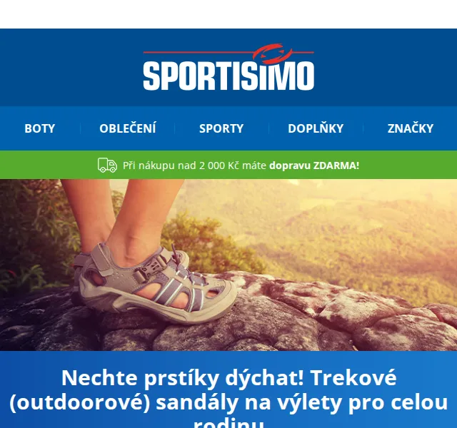 Sportisimo.cz: Trekové sandály už od 299 Kč – červen 2026 | Nuslet.cz