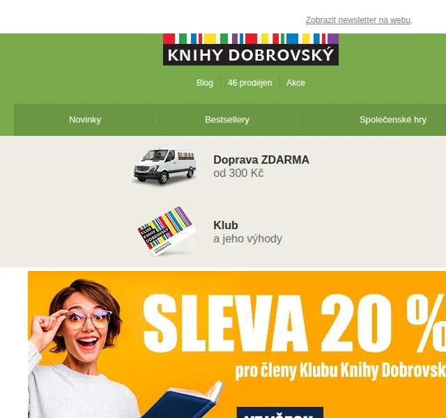 KnihyDobrovsky.cz: 20% sleva na prodejnách – červenec 2026 | Nuslet.cz