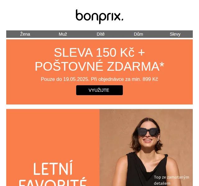 bonprix: SLEVA 150 Kč + poštovné zdarma – červen 2026 | Nuslet.cz