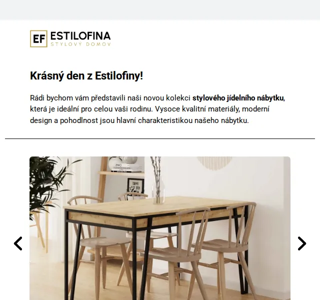 Estilofina-nabytek: Stylový jídelní nábytek – červen 2026 | Nuslet.cz