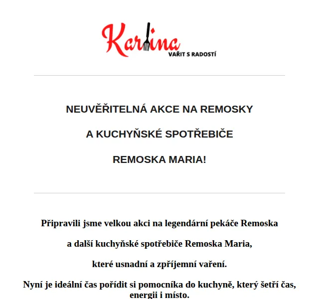 Karlina CZ: Slevy na Remosku a spotřebiče – červen 2026 | Nuslet.cz