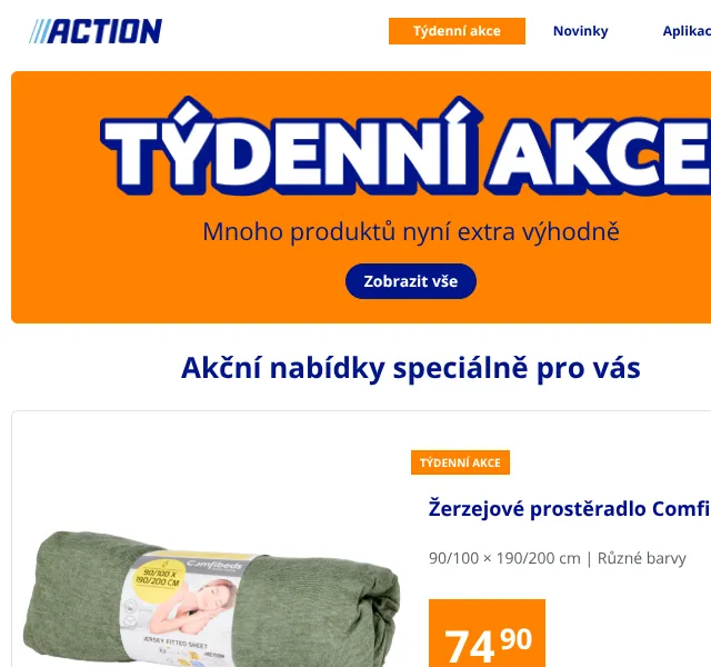 Action: Týdenní akce od 74 Kč – Červenec 2026