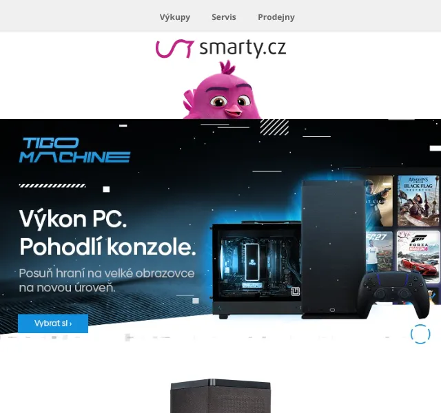 Smarty.cz: TIGO Machine 39 990 Kč + notebooky – srpen 2026