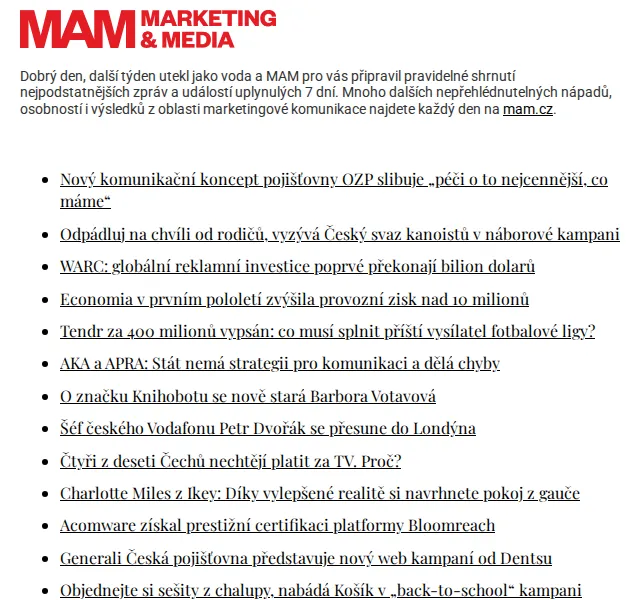 Marketing & Media: přehled 34. týden – červen 2026 | Nuslet.cz