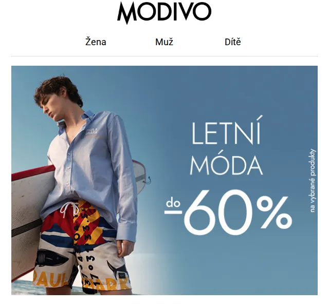 Modivo: Letní móda se slevou až -60 % – červen 2026 | Nuslet.cz