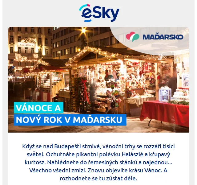 eSky: Užijte si Vánoce v Budapešti – červen 2026 | Nuslet.cz