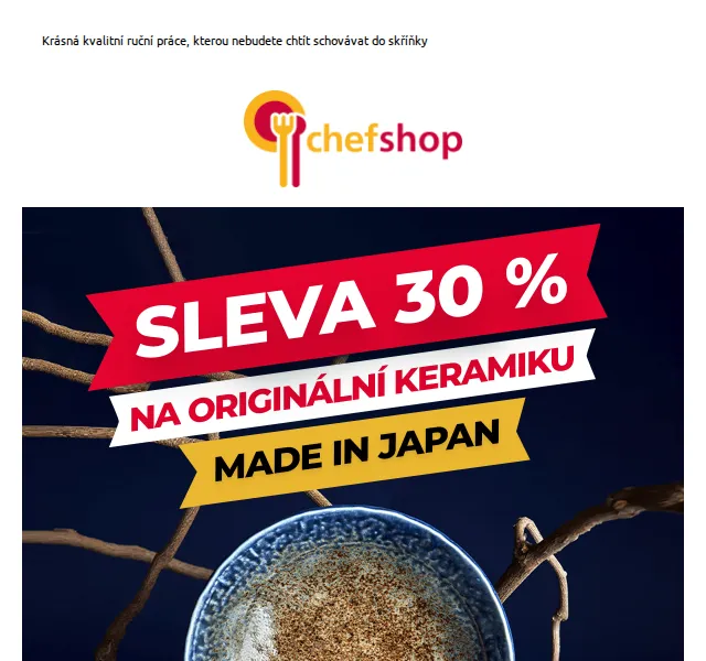 Chefshop: SLEVA 30 % na keramiku Made in Japan – červen 2026 | Nuslet.cz