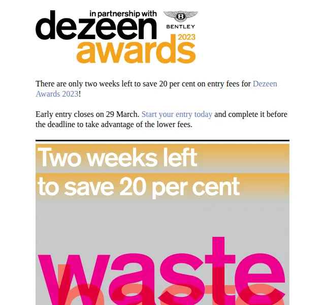 Dezeen Daily: 20% sleva na vstupné do awards – březen 2023 | Nuslet.cz