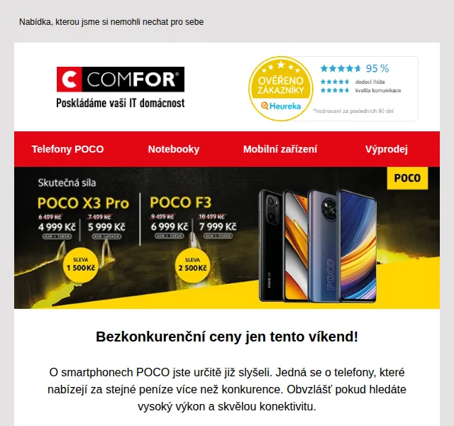 Comfor: Stylové smartphony POCO se slevou až 2 500 Kč – červen 2026 | Nuslet.cz