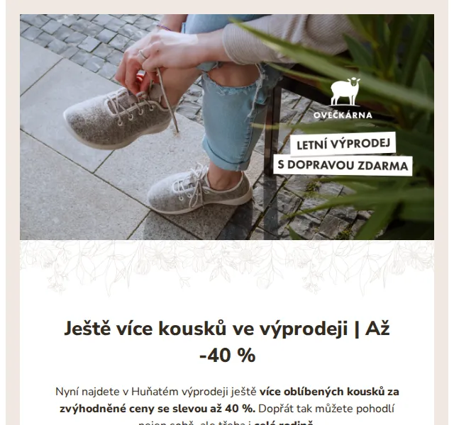 Ovečkárna: Huňatý výprodej se slevou až 40 % – červen 2026 | Nuslet.cz