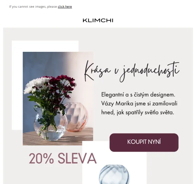 KLIMCHI: 20% sleva na MARIKA vázy – červen 2026 | Nuslet.cz