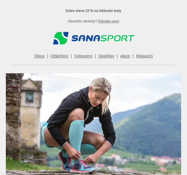Sanasport: Sleva 13 % na běžecké boty – červen 2026 | Nuslet.cz