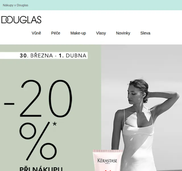 Douglas: Velikonoční sleva 20 % na nákup nad 1 699 Kč – červen 2026 | Nuslet.cz