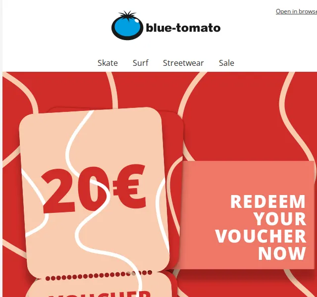 BLUE TOMATO: Sleva 20 € na streetwear – červenec 2026 | Nuslet.cz