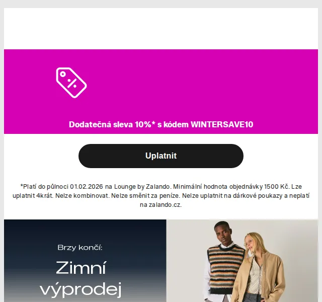 Lounge by Zalando: až 75 % sleva + 10 % kód – duben 2026