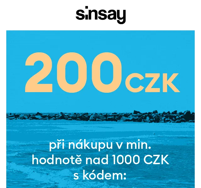 Sinsay: -200 Kč při nákupu nad 1000 Kč – červenec 2026 | Nuslet.cz