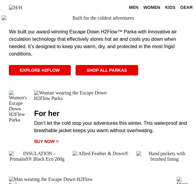 Helly Hansen: Escape Down H2Flow™ Parka – červen 2026 | Nuslet.cz