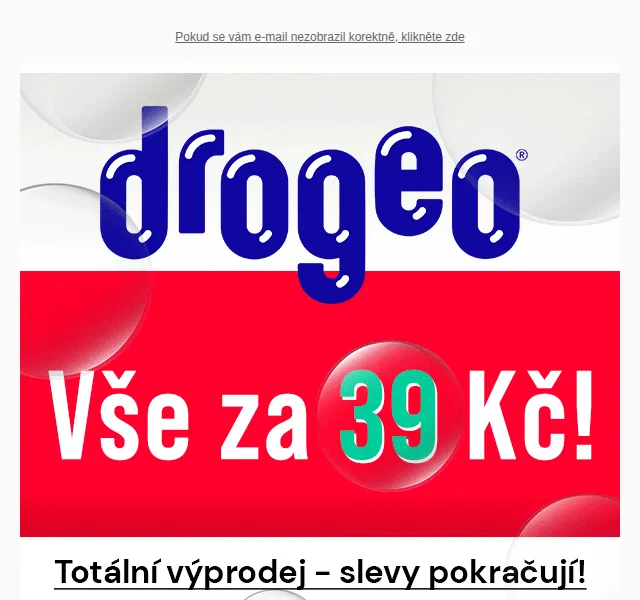 Drogeo: Vše za 39 Kč! Totální výprodej skladu – červen 2026 | Nuslet.cz